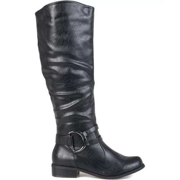 JOURNEE COLLECTION Charming-01 Boot Ring Accent Wide Calf Boots - Size 10 Black - Picture 5 of 5